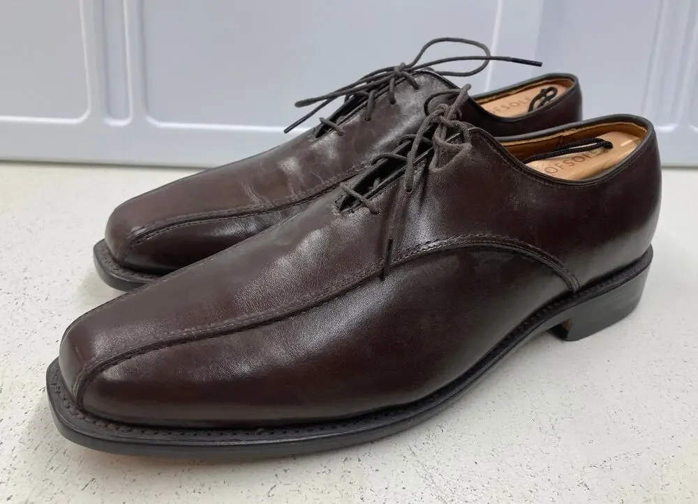 Men Allen Edmonds Saxon USA brown leather Oxford dress shoes, 9.5C
